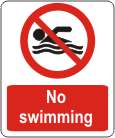 No swimming