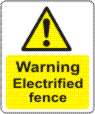 Warning Electrified fence