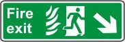 Fire exit (running man & flame, arrow down right)