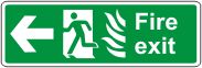 Fire exit (running man & flame, arrow left)