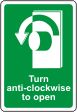Turn anti- clockwise to open