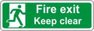 Running man, Fire exit Keep clear