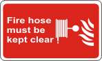 Fire hose must be kept clear