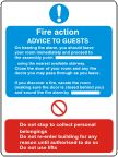 Fire action advice to guests