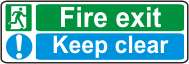 Running man, Fire exit Keep clear