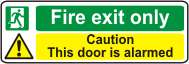 Running man, Fire exit only Caution this door is alarmed