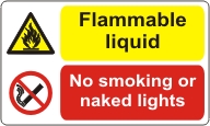 Flammable liquid  No smoking or naked lights