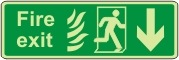 Fire exit, (running man arrow down + flame)