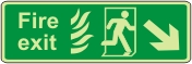 Fire exit, (running man arrow down right + flame)