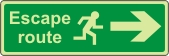 Running man, escape route, arrow right
