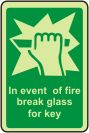 In event of fire break glass for key