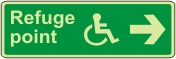 Refuge point (arrow right + Wheelchair)