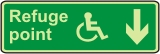 Refuge point (arrow down + Wheelchair)