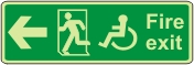 Fire exit, (running man left + Wheelchair)